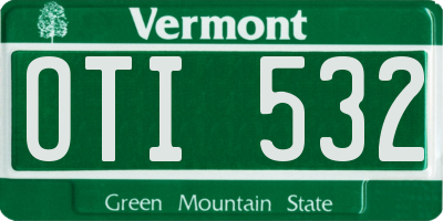 VT license plate OTI532