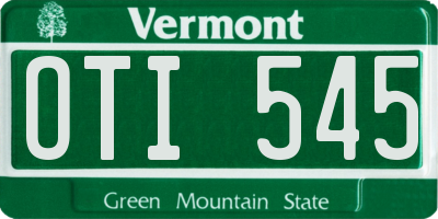 VT license plate OTI545