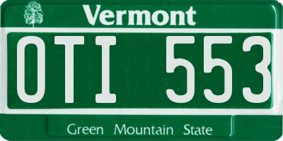 VT license plate OTI553