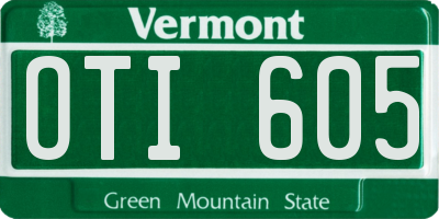VT license plate OTI605