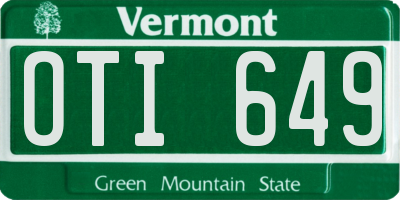 VT license plate OTI649