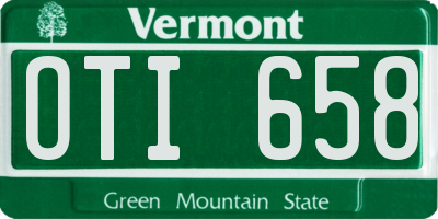 VT license plate OTI658
