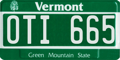 VT license plate OTI665