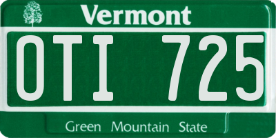VT license plate OTI725