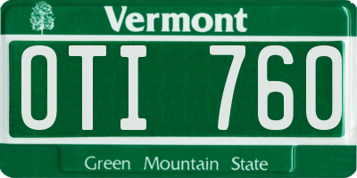 VT license plate OTI760