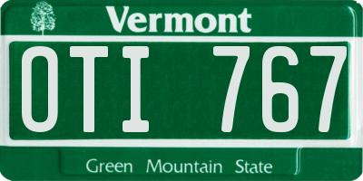 VT license plate OTI767
