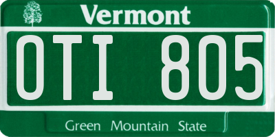 VT license plate OTI805