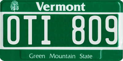 VT license plate OTI809