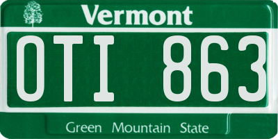 VT license plate OTI863