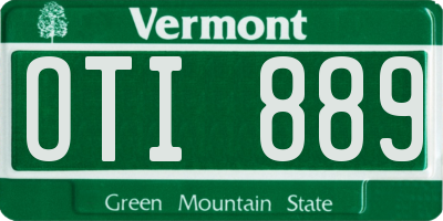 VT license plate OTI889