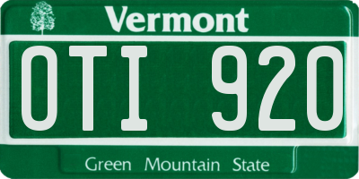 VT license plate OTI920