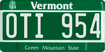 VT license plate OTI954