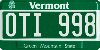 VT license plate OTI998