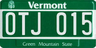 VT license plate OTJ015