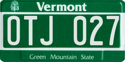 VT license plate OTJ027
