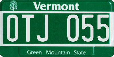 VT license plate OTJ055