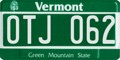 VT license plate OTJ062