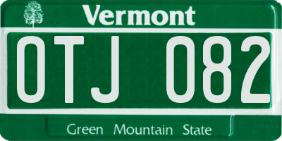 VT license plate OTJ082