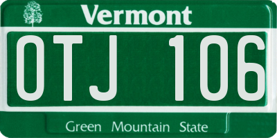 VT license plate OTJ106