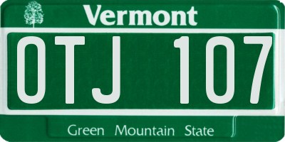 VT license plate OTJ107