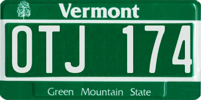 VT license plate OTJ174