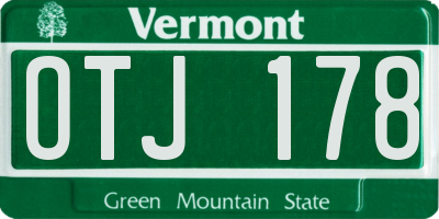 VT license plate OTJ178
