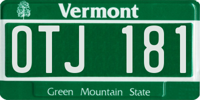 VT license plate OTJ181