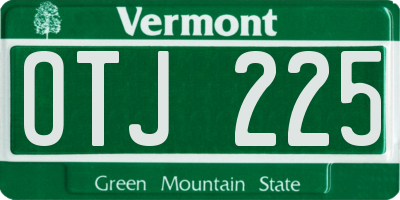 VT license plate OTJ225