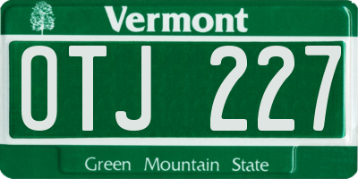VT license plate OTJ227