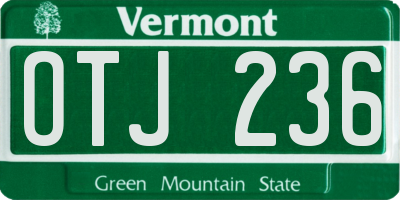 VT license plate OTJ236