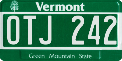 VT license plate OTJ242