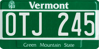 VT license plate OTJ245