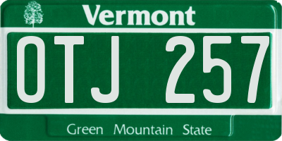 VT license plate OTJ257