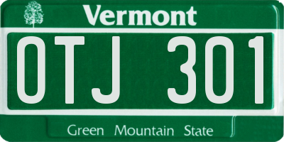 VT license plate OTJ301