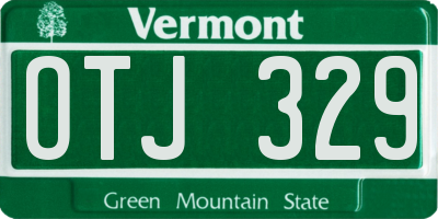 VT license plate OTJ329
