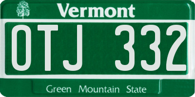 VT license plate OTJ332