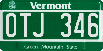 VT license plate OTJ346