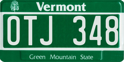 VT license plate OTJ348
