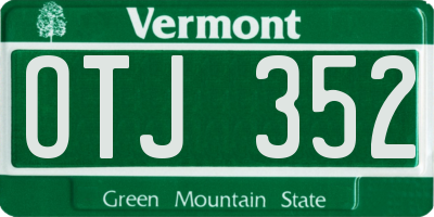 VT license plate OTJ352
