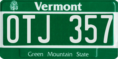 VT license plate OTJ357
