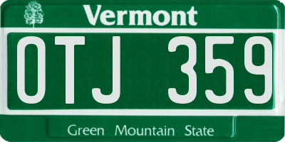 VT license plate OTJ359