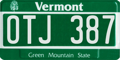 VT license plate OTJ387