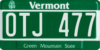 VT license plate OTJ477