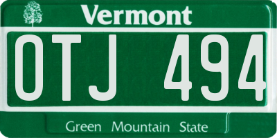 VT license plate OTJ494