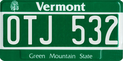 VT license plate OTJ532