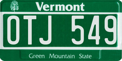 VT license plate OTJ549