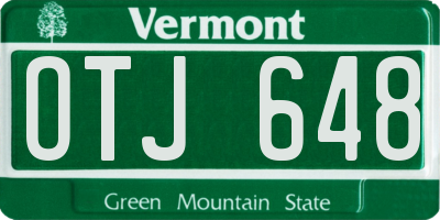 VT license plate OTJ648