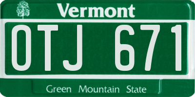 VT license plate OTJ671