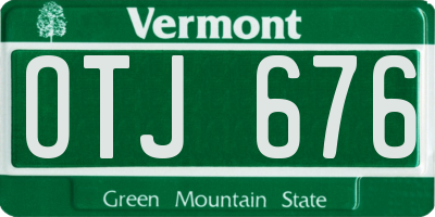 VT license plate OTJ676