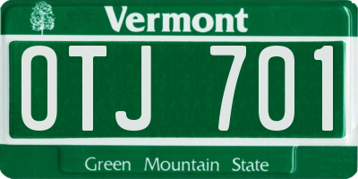 VT license plate OTJ701